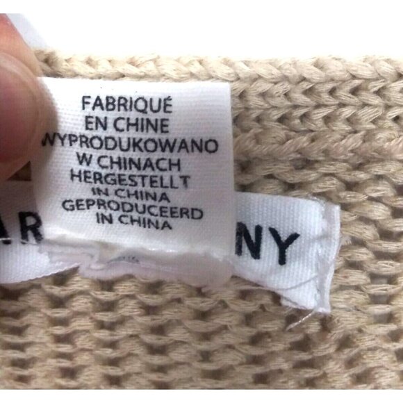 Artisan NY Sweater Cardigan Womens Sz L beige Tan Fringed front open long sleeve - Picture 6 of 7